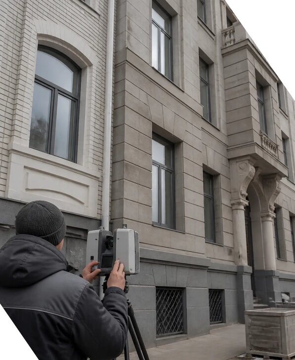 Лазерное сканирование фасадов зданий для обследования в Сызрани
